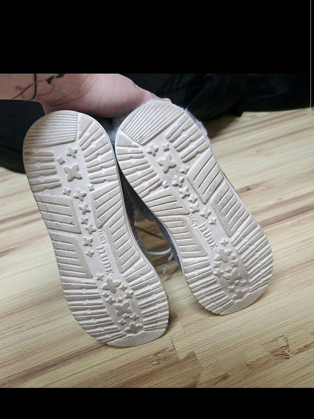 HEYDUDE Wendy Fold Sunset Smoke Wool Booties Women's Size 9 Fur Lined Cozy